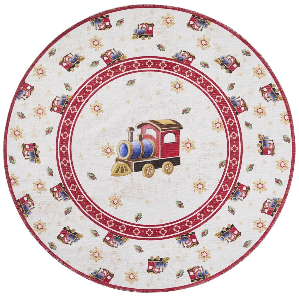 Villeroy & Boch Kusový koberec Toy's delight 106276 Cream, Red kruh, 160x160 (priemer) kruh, červená, obývacia izba