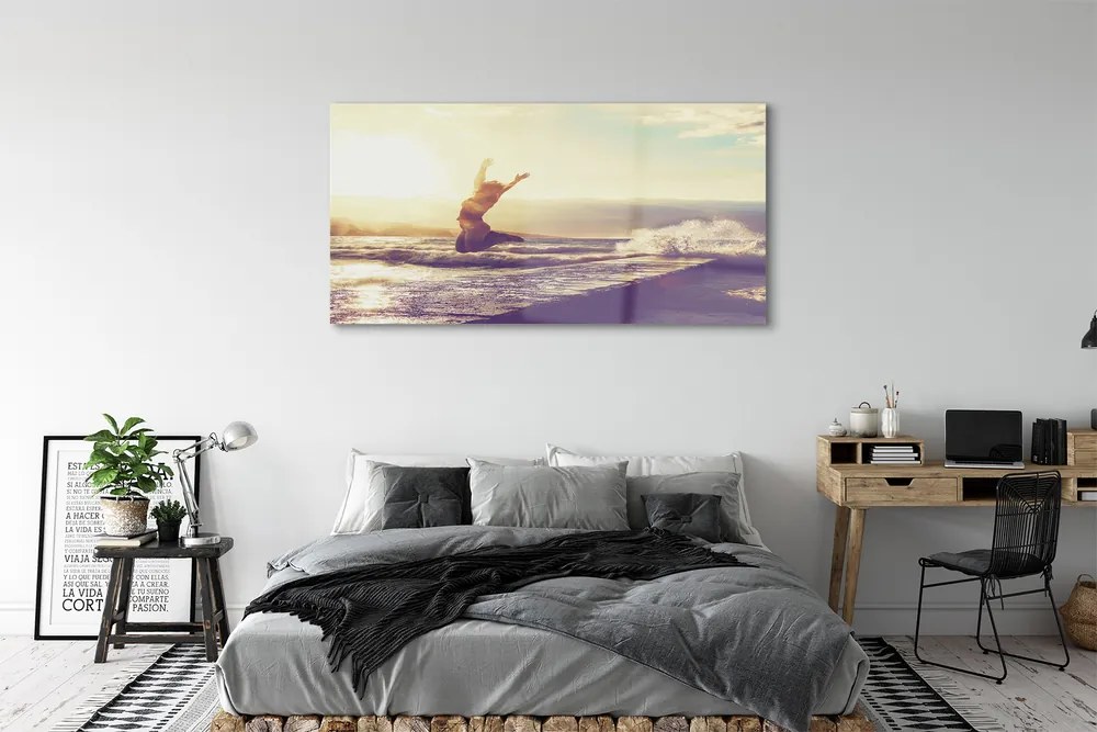 Obraz plexi Ženské jazero mraky 140x70 cm