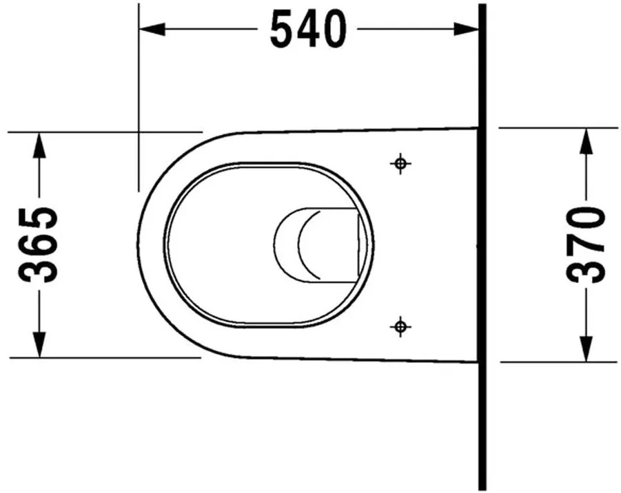 Duravit Starck 2 - Závesné WC, 4.5 l, 37 x 54 cm, biele 2534090000