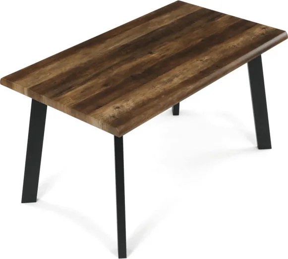 Jedálenský stôl 80x140 cm HT-F4514 OLW staré drevo / čierne nohy