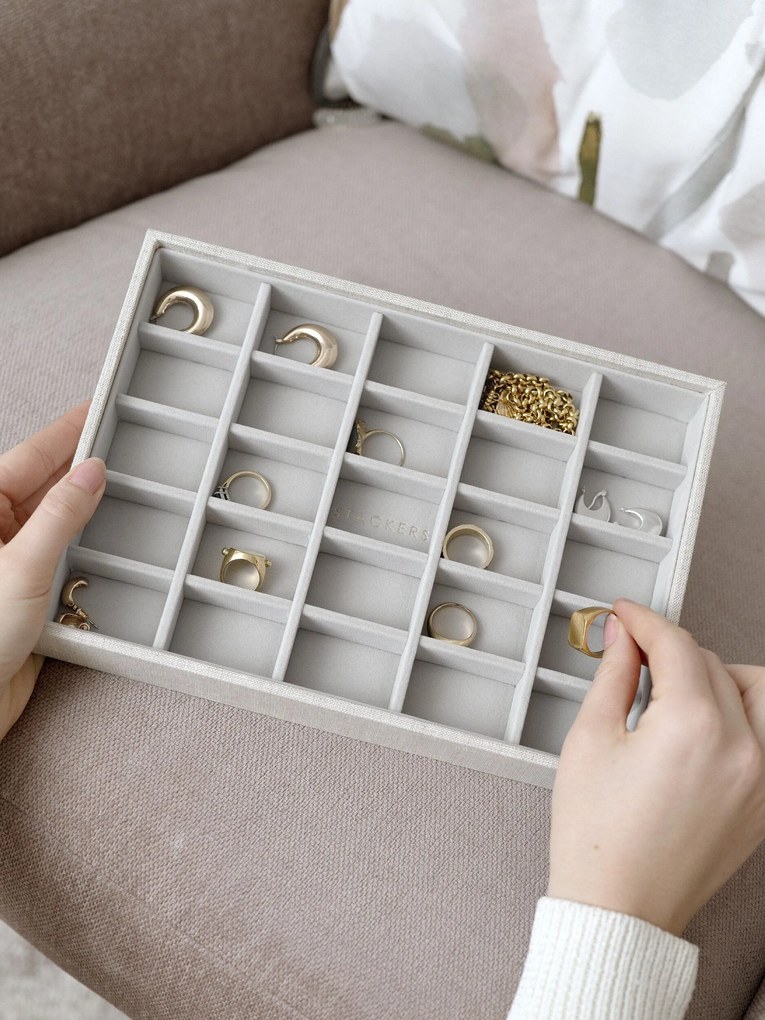 Krabička na šperky Stackers s 25 priehradkami classic taupe