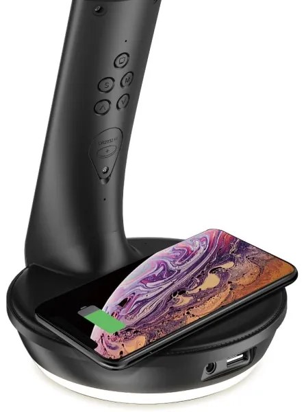 Retlux-LED Stmiev. lampa s bezdr. nab. Qi a displejom LED/6W/230V 3000/4000/6000K