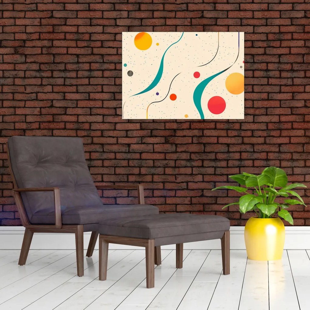 Sklenený obraz - Minimalistická farebná ilustrácia (70x50 cm)