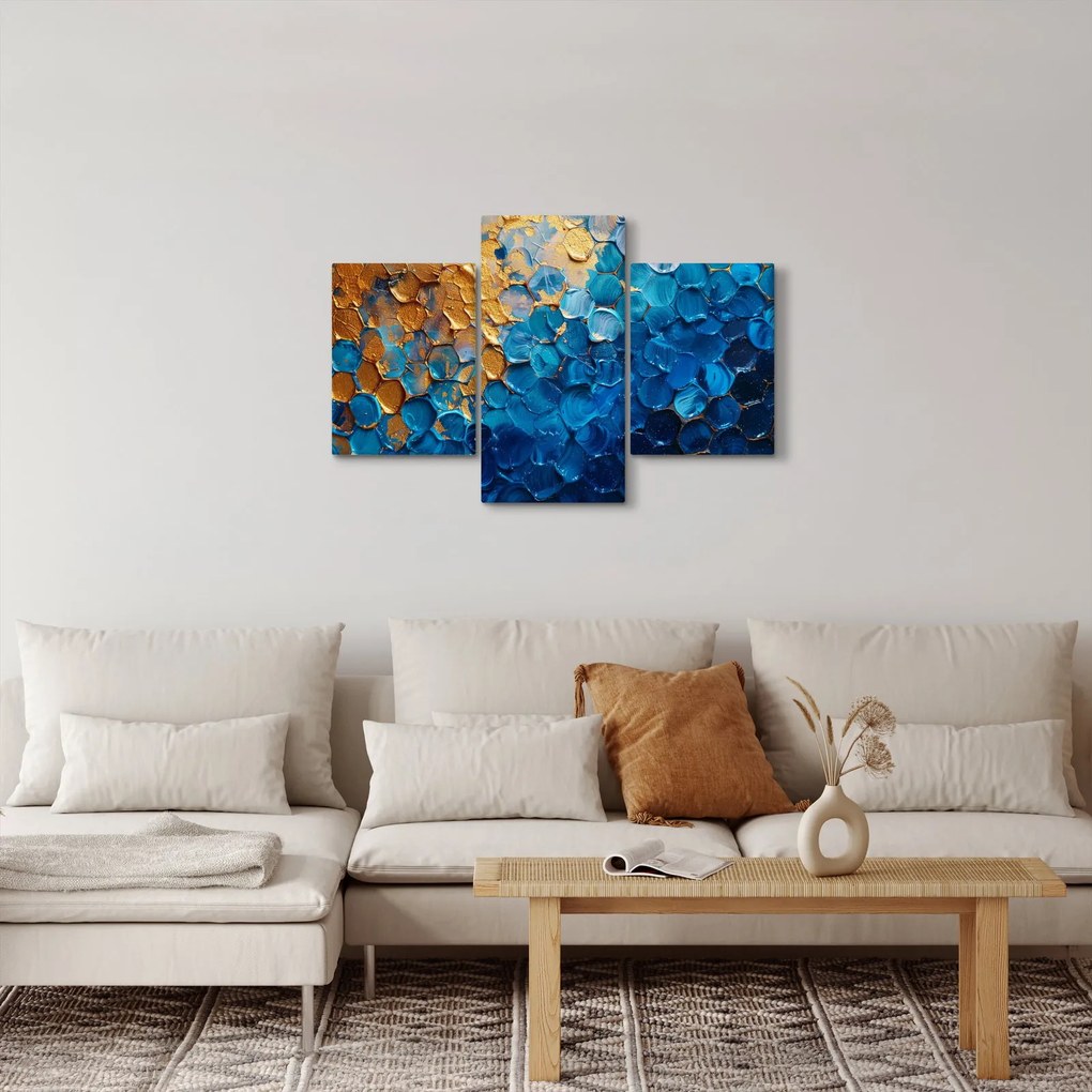 Obraz - Modrozlatá maľba (90x60 cm)