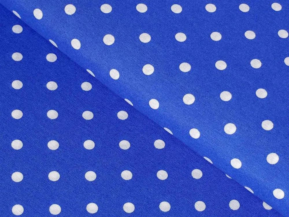 Biante Dekoračná obliečka na vankúš Leona LN-022 Biele bodky na sýto modrom 40 x 60 cm