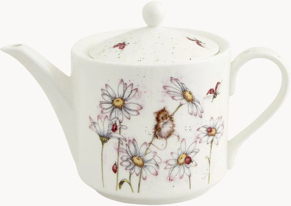 Čajník z jemného kostného porcelánu Mouse & Flower