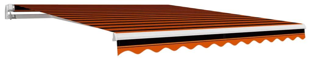 vidaXL Tieniaca plachta na markízu oranžovo-hnedá 300x250 cm plátená