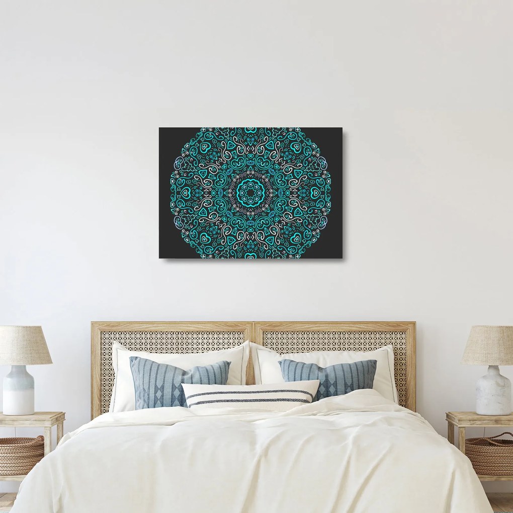 Sklenený obraz ornamentálne abstrakcie (70x50 cm)