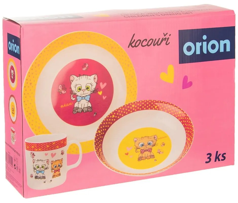 3-dielna detská porcelánová jedálenská súprava Orion Kittens