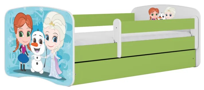 Detská posteľ Babydreams Snehové princezné zelená