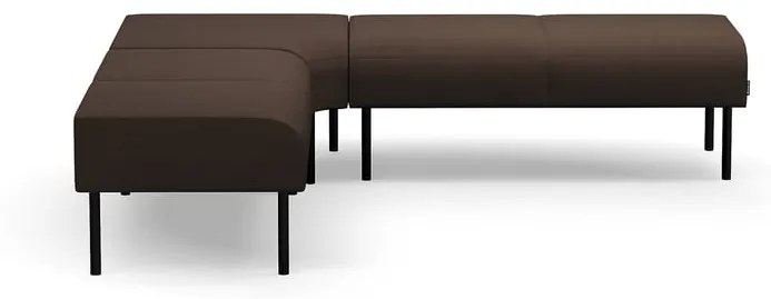 Rohová pohovka bez operadla VARIETY, vnútorný oblúk, látka Blues CSII, tmavohnedá