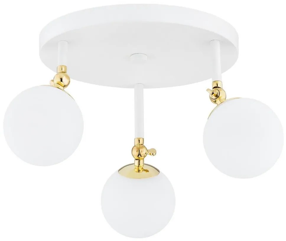 Argon 1434 - Kúpeľňový prisadený luster LATINA 3xE14/7W/230V IP44 biela/zlatá