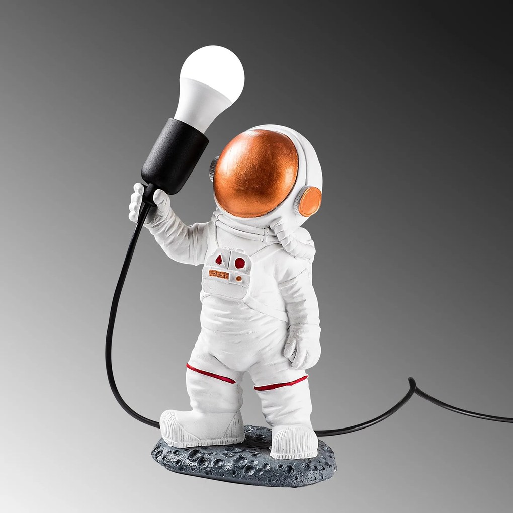 Stolná lampa Astronaut bronzová/biela