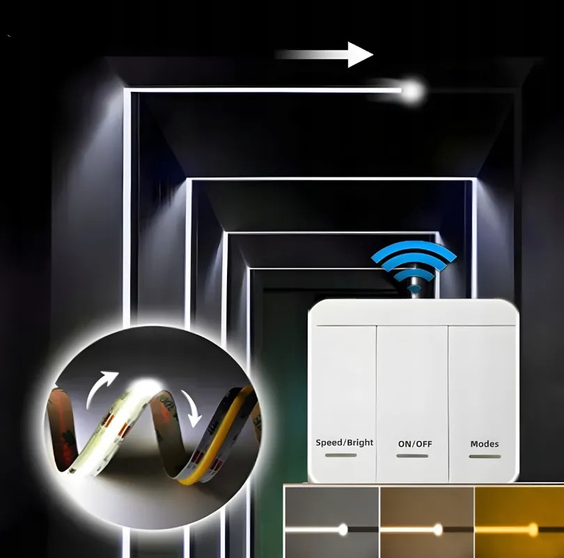 Sada LED pásikov s digitálnym efektom prúdenia svetelných vĺn 10m COB WS2811 24V