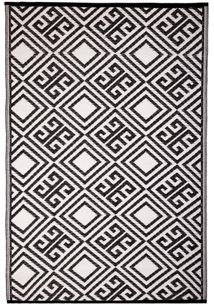 Esschert Design Koberec Heidi, 122x180 cm, biela/čierna