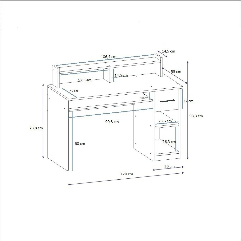 Pracovný stôl Eslem White