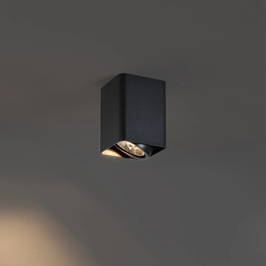 Dizajnový prisadený reflektor čierny GU10 70 mm otočný a naklápací - Vox