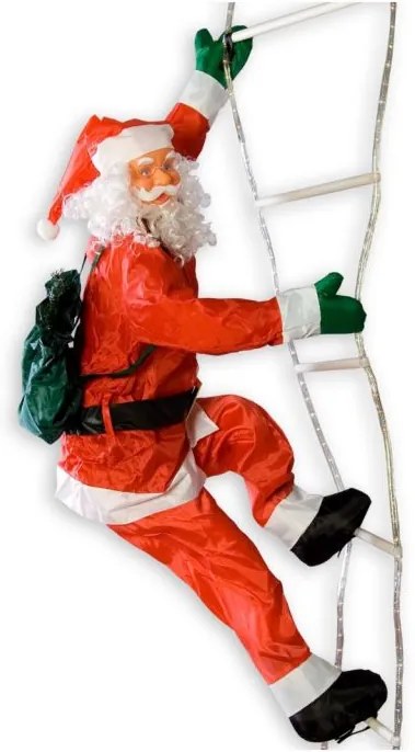 Vianočná dekorácia - Santa Claus na rebríku - 240 cm