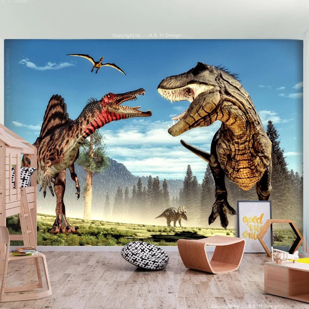 Samolepiaca fototapeta - Boj s dinosaurami 147x105