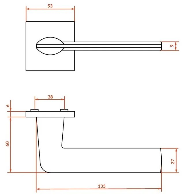 Kuchinox Maroko, kľučka na dvere, chrómová, LAV-KM2_000A