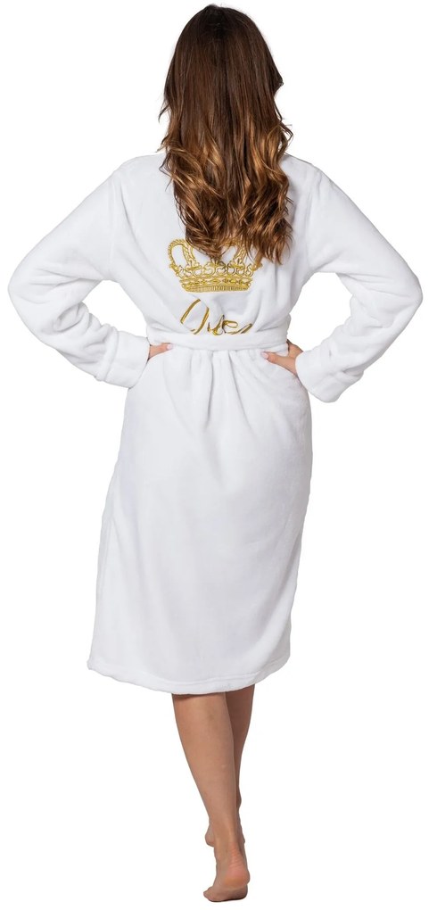 Dámsky župan z mikrovlákna Queen L/XL biely