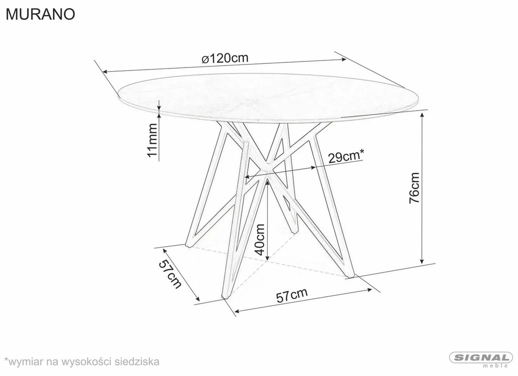 Signal Jedálenský stôl MURANO BIELY/CHROMOVÝ RÁM FI120