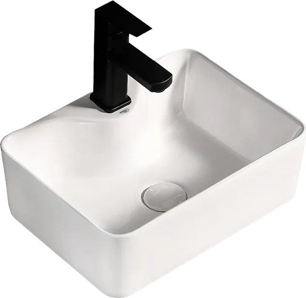 BPS-koupelny Keramické umývadlo na dosku HYD-EE-WH-410 41x31 cm, biele