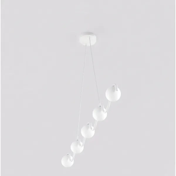 Luster na lanku SINUS 5xG9/8W/230V biely