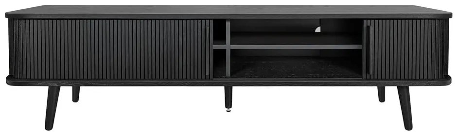 Čierny TV stolík v dekore duba 178x50x40 cm Rove – Woodman