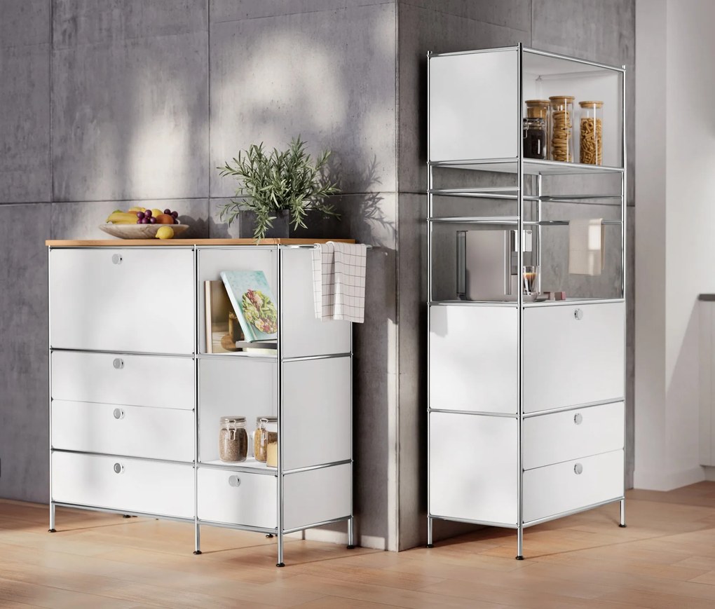 Kovový regál »CN3« s 1 priehradkou a 2 zásuvkami