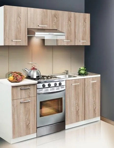 Kuchynský blok Irma, biela/dub sonoma