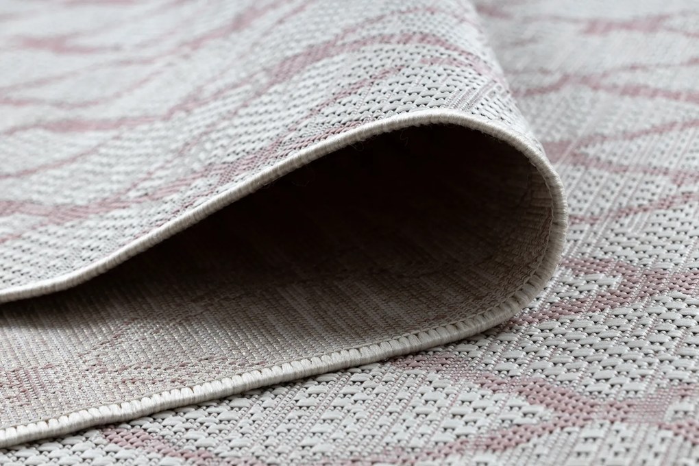 Koberec SISAL SION  MREŽA  22129 ploché  tkanie  ecru / ružová