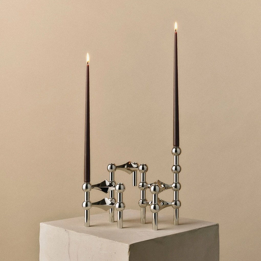 Stoff Nagel Vysoká sviečka STOFF Nagel by Ester&Erik Espresso – set 6 ks