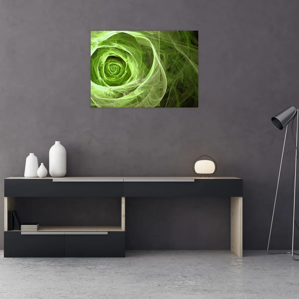 Obraz - Abstraktné ruže zelená (70x50 cm)