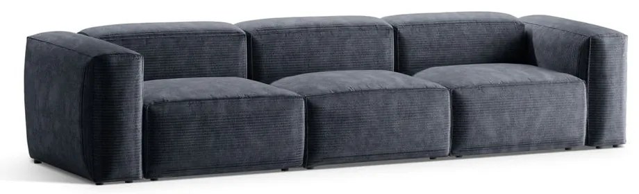 Sivomodrá menčestrová pohovka 364 cm Bergamo – Cosmopolitan Design