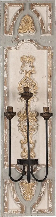 Béžovo-sivé nástenné svietidlo na 3žiarovky Patricia - 31*19*120 cm E14/max 3*25W