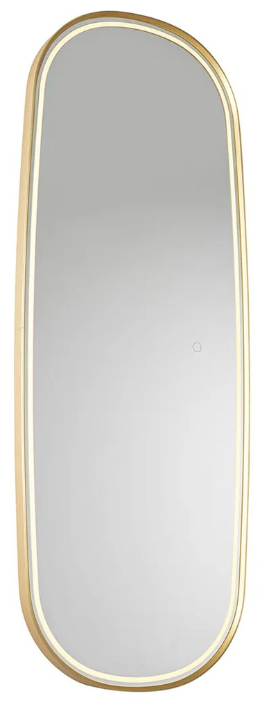 Moderné zrkadlo do kúpeľne zlaté vrátane LED a dotykového stmievača - Geraldien