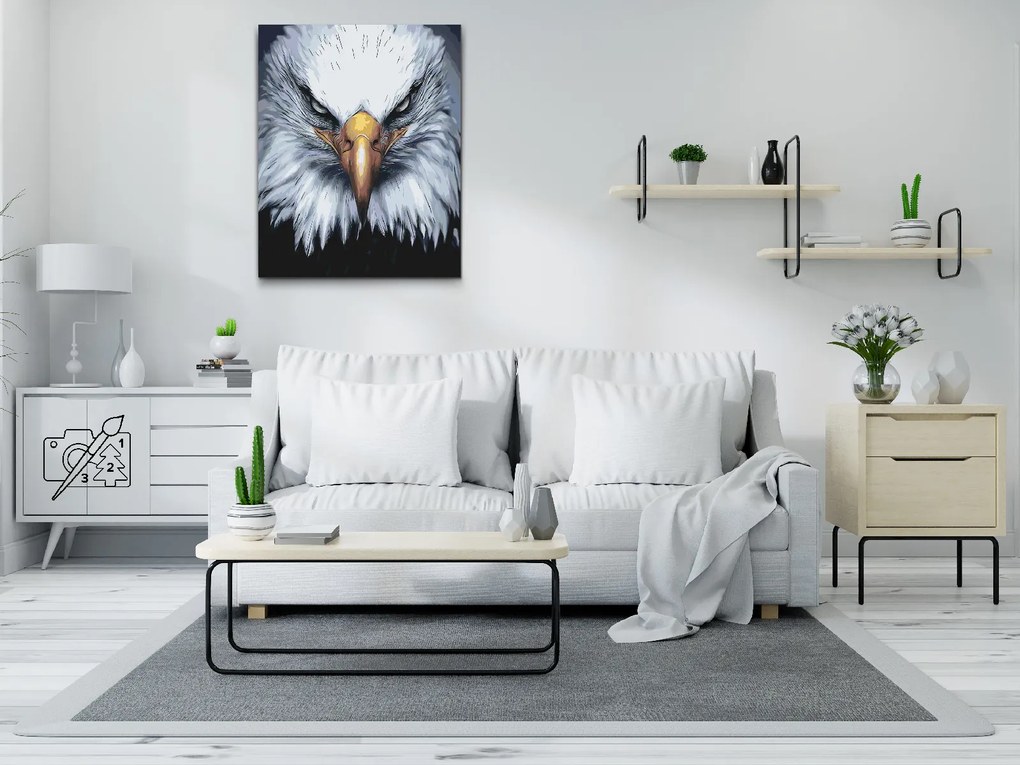 Gario Maľovanie podľa čísel Hlava orla Rozmery: 60 x 80 cm, Rámovanie: S vnútorným rámom