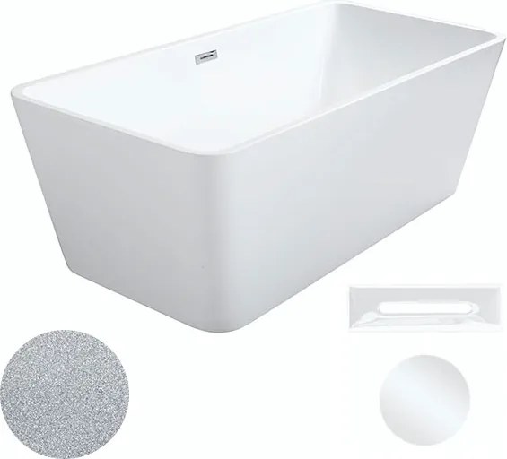 Besco Akrylátová voľne stojaca vaňa Evita Glam S 160x80 BESCO-Typ výpuste: Click-Clack s prepadom, čierna, BESCO-Rozmery: 160x80, BESCO-Farba: Biela/…