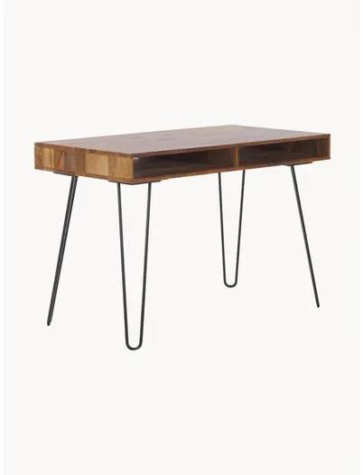 Pracovný stôl z dreva a kovu Tova