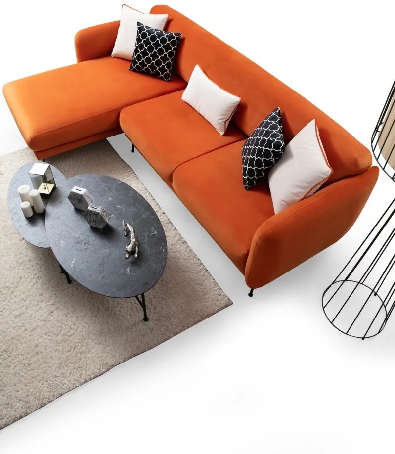 Rohová sedacia súprava Sevilla 270 cm oranžová ľavá