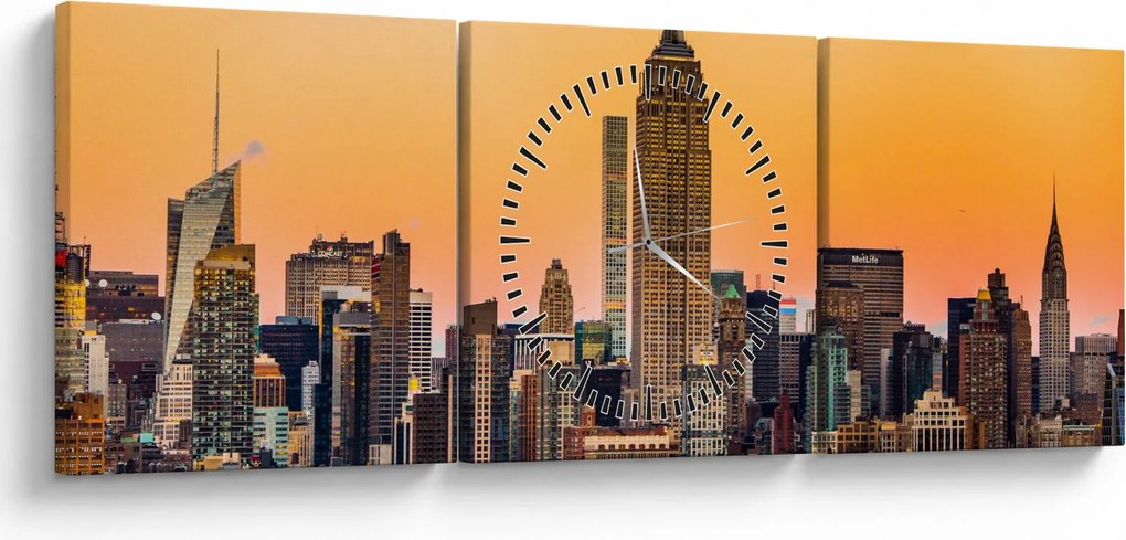 Obraz New Yorku (s hodinami) (90x30 cm)