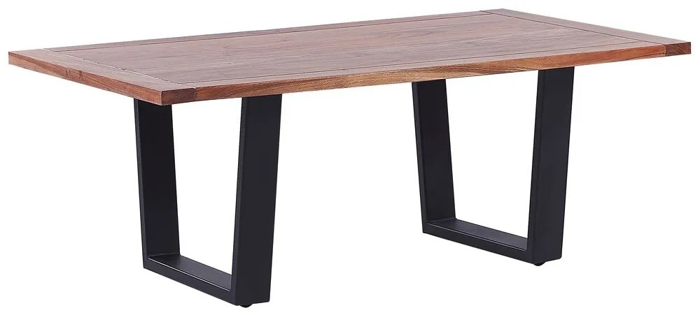 Konferenčný stolík svetlé akáciové drevo/čierna GRENOLA Beliani