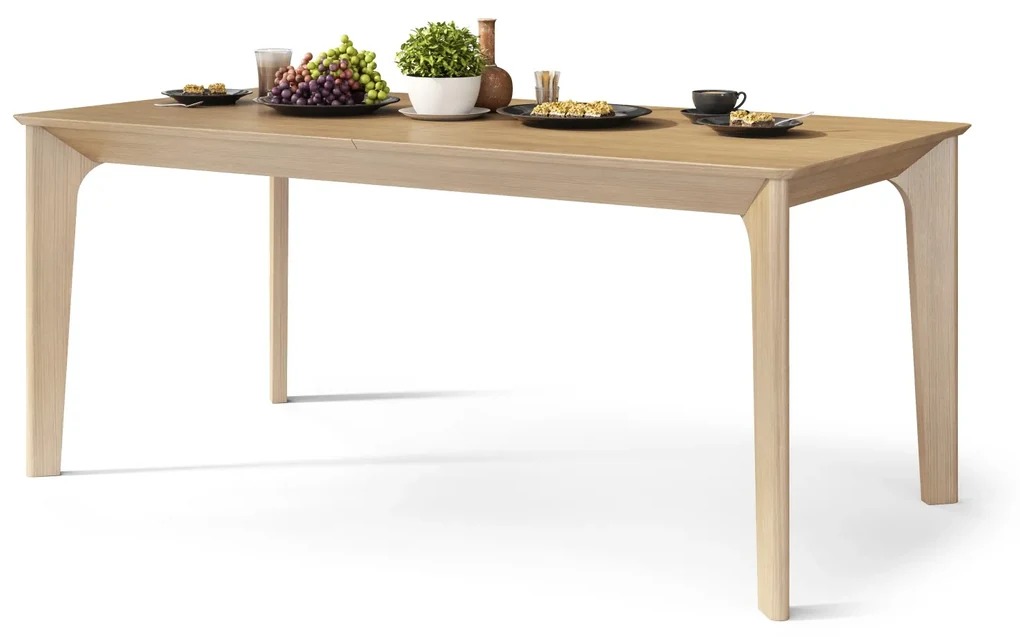 BARI Dub prírodný 180x90 cm (+2 vložky 45 cm) - DREVENÝ STÔL V JAPANDI/ŠKANDINÁVSKOM ŠTÝLE, ROZKLADACÍ DO 270 cm!