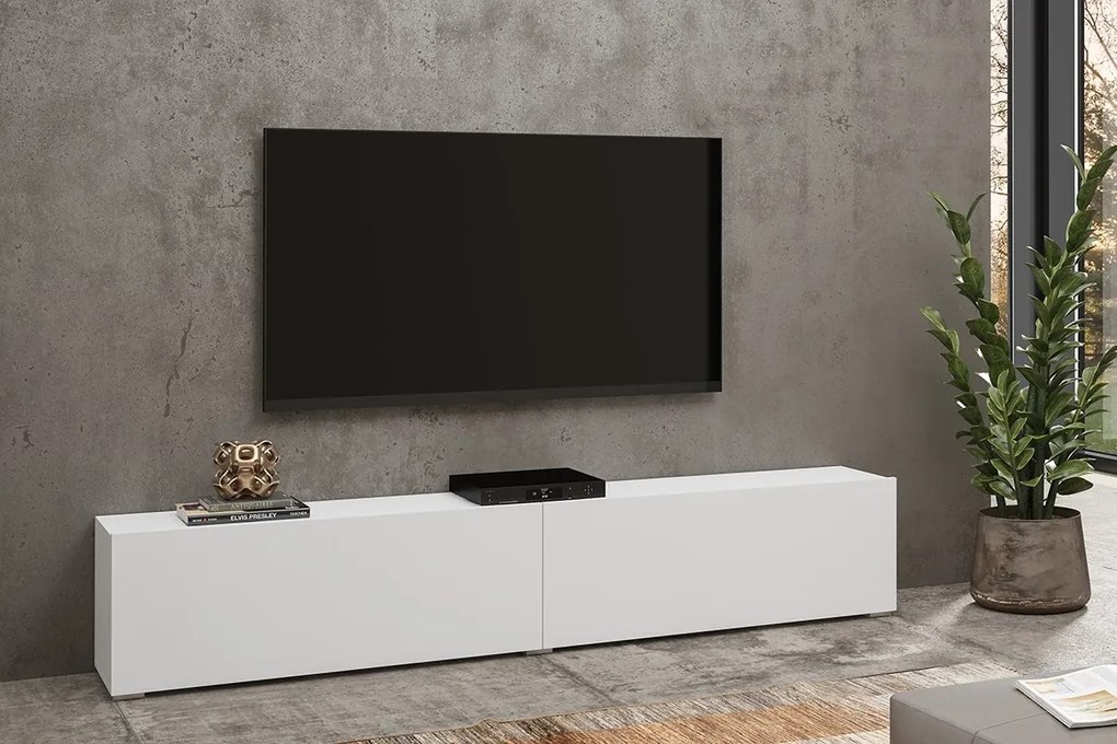 Tv stolík/skrinka Avernic Typ 40 (biela + dub wotan). Akcia -20%. Vlastná spoľahlivá doprava až k Vám domov. 1042053