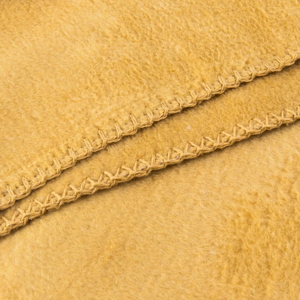 BAVLNENÁ DEKA BAT 150X200 CM HORČICOVÁ