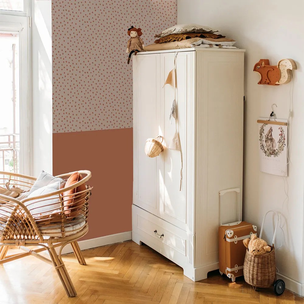 DEKORNIK Simple Irregular Dots Powder Pink Brick - Tapeta