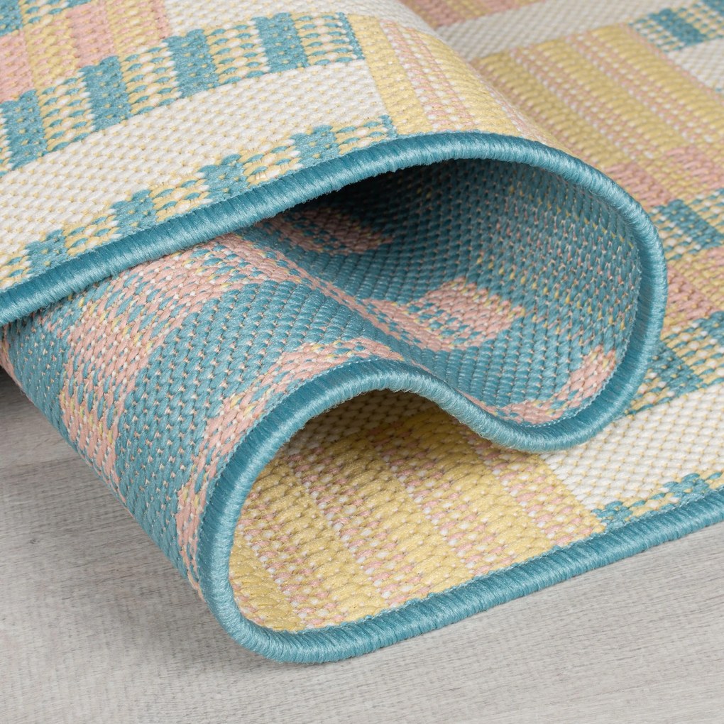 Flair Rugs, Kusový koberec Marseille Villa Check Multi – na von aj na doma, 200x290, viacfarebná, chodba / predsieň