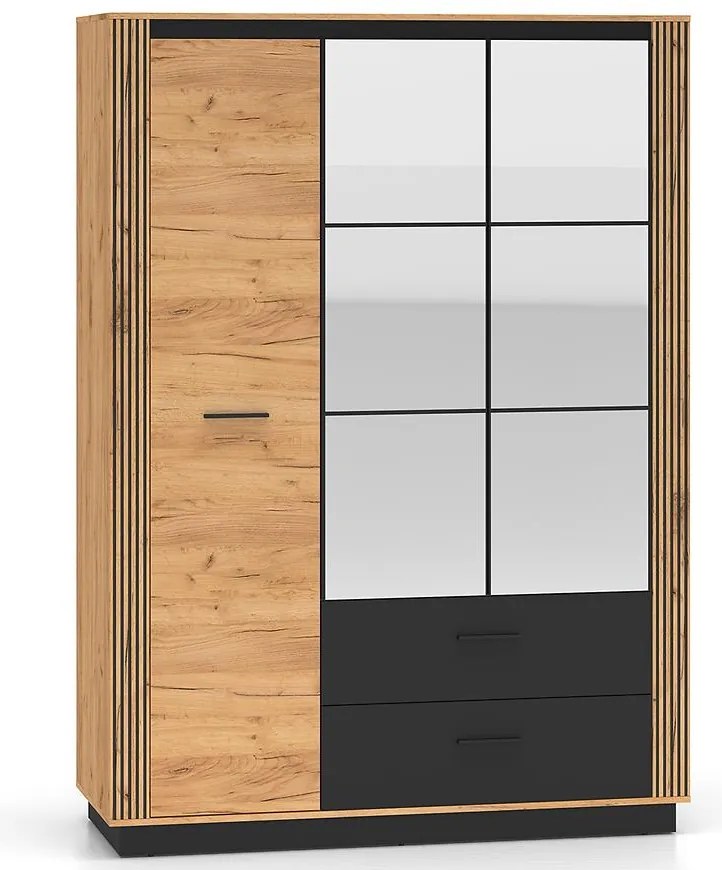 Skriňa Urso 02 dub Craft Zlatý/Čierna