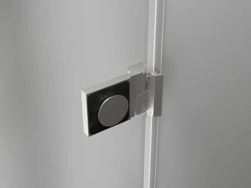 Mexen Lunar-B pravostranný výklopný sprchový kút 95 x 90 cm, číre sklo, brúsená oceľ, 832-095-090-97-00-P